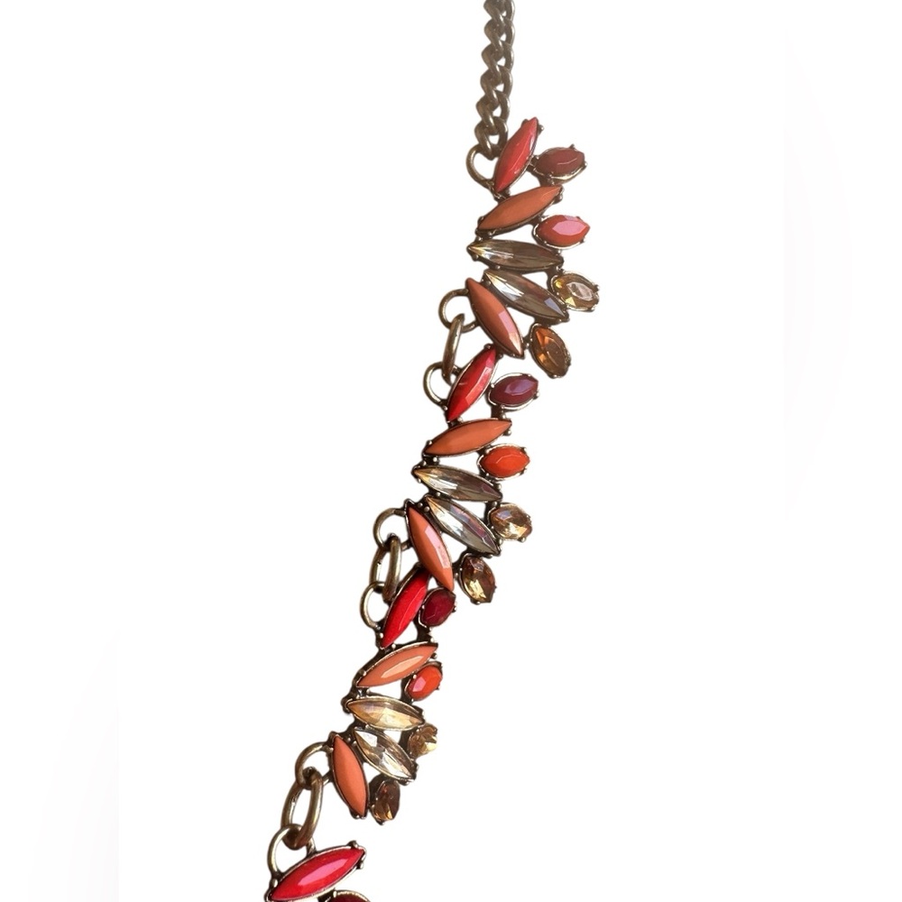 LOFT Autumn Colored Rhinestone Chunky Necklace - Picture 4 of 8